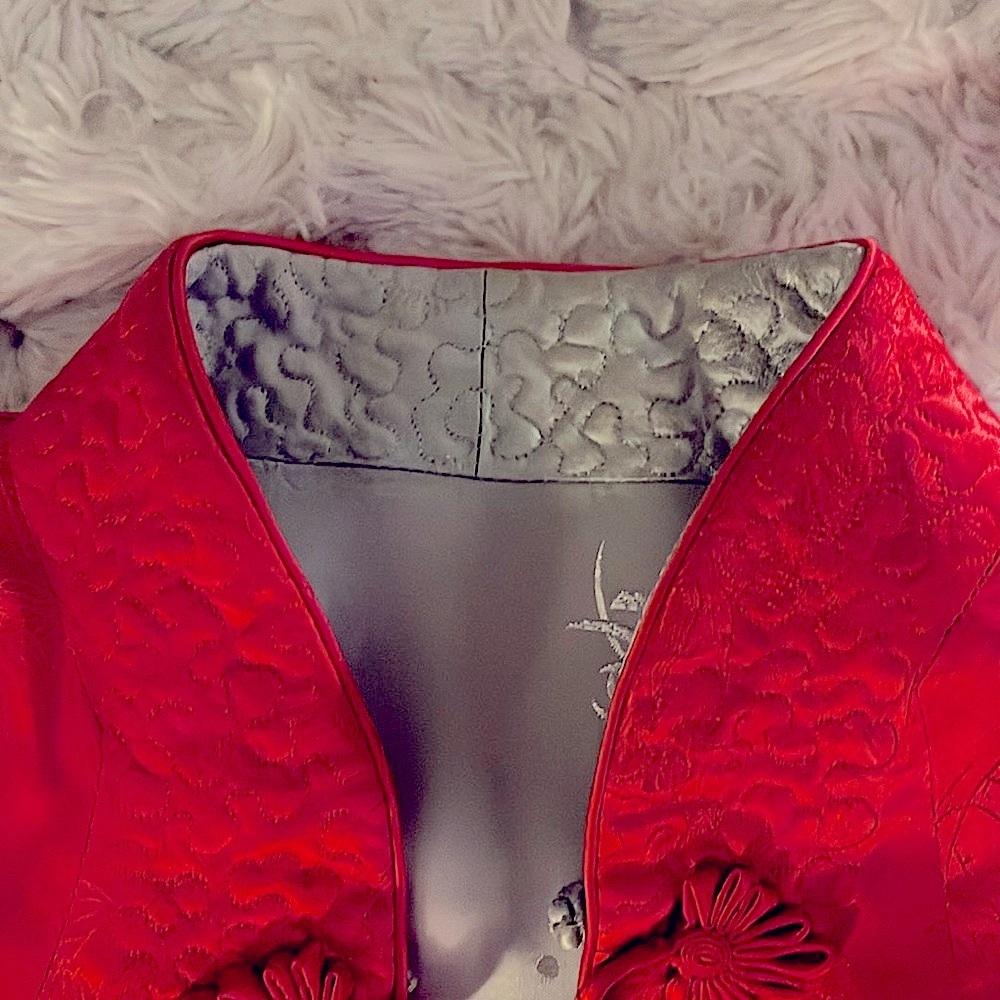 Elegant Hand Crafted Quilted Reversible Asian-Inspired Satin Jacket​